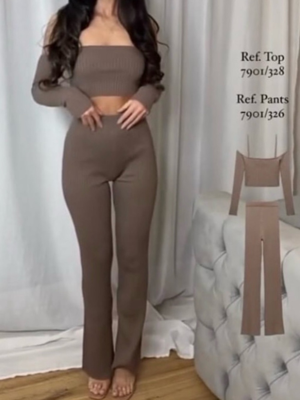Zara Ribbed Straight-Leg Knit Coordinates SET